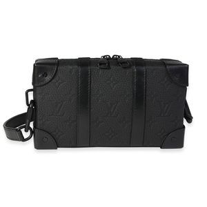Louis Vuitton Black Monogram Embossed Taurillon Leather Soft Trunk Wallet